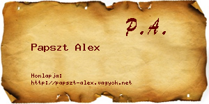 Papszt Alex névjegykártya