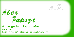 alex papszt business card